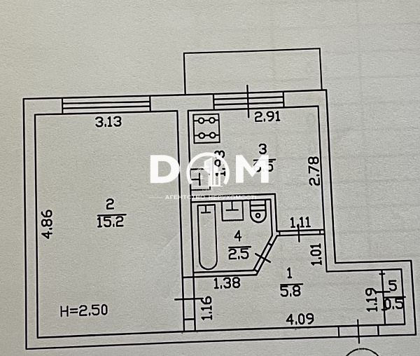 Продаж 1-кімн.квартири, вул.Кавказька,7