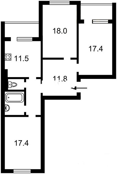Продаж 3 кім. ЖК Крістер Град. вул. Сергія Данченка 5